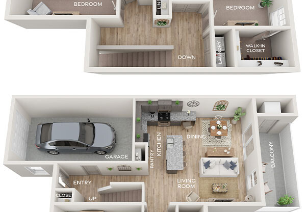 Three bedroom floor plan